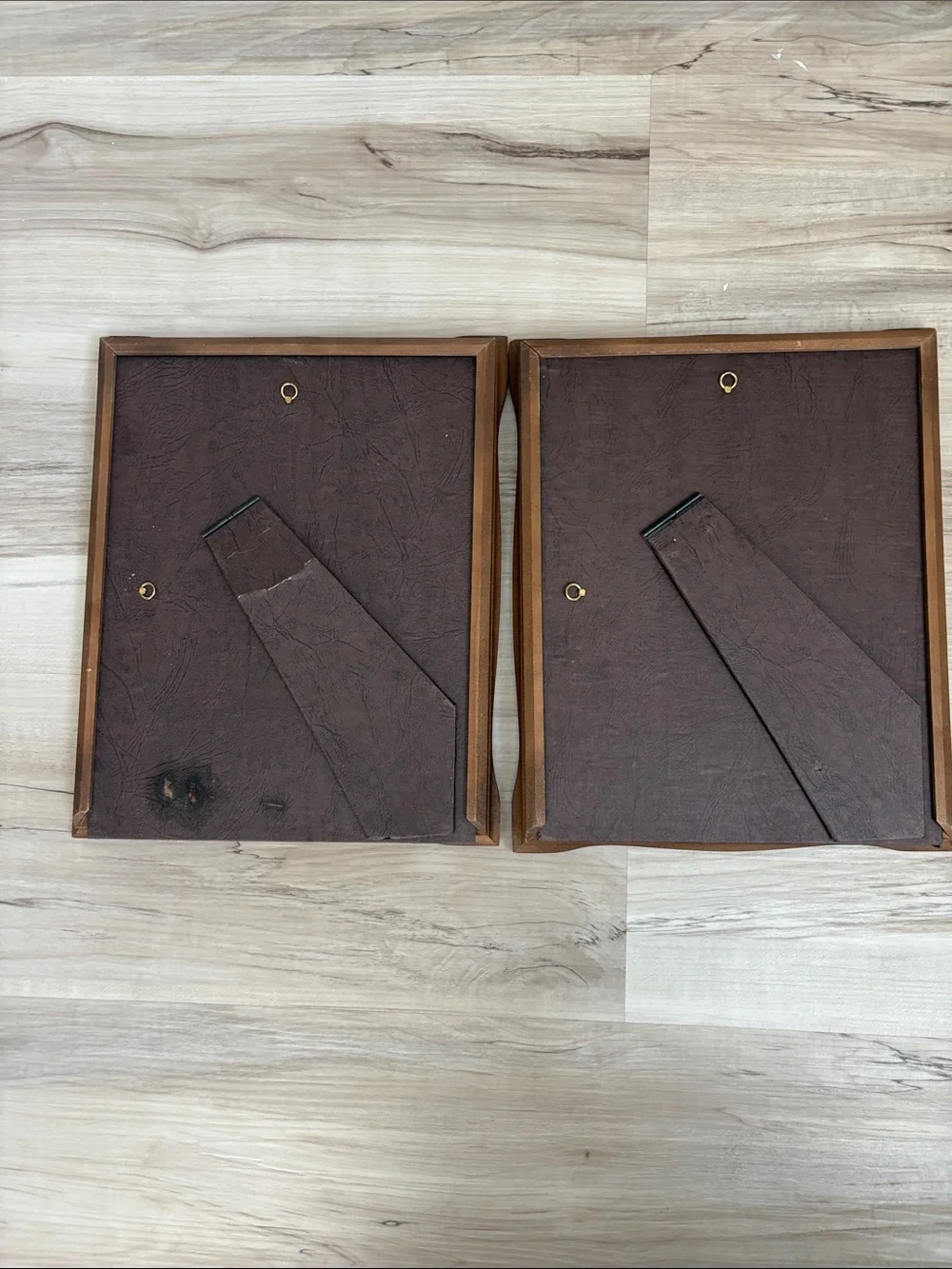 Set of VTG mid century Brown Wood Picture Frames